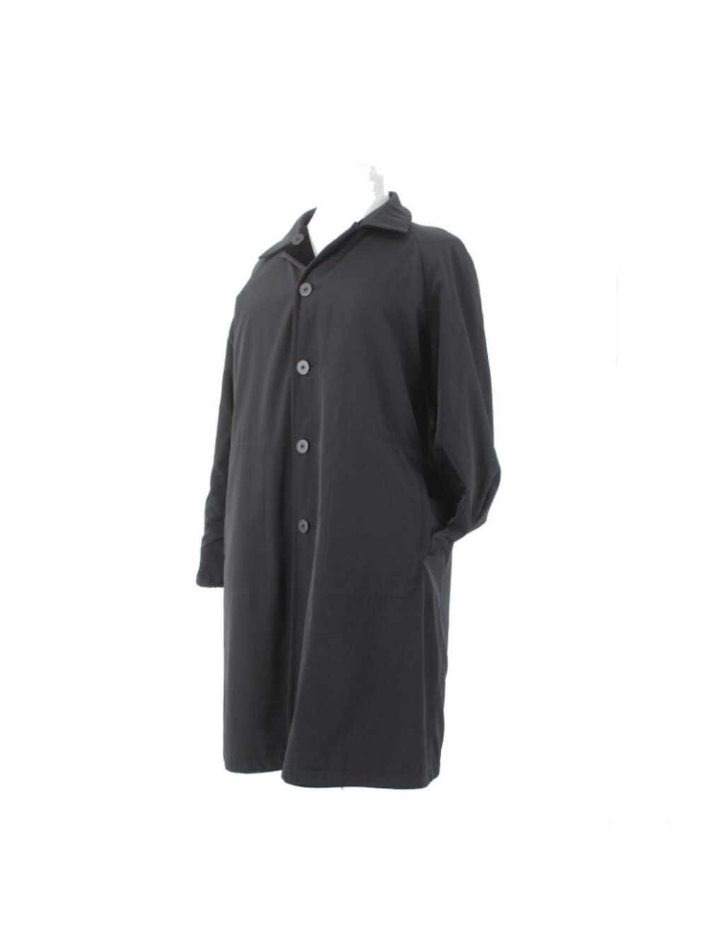 J Jill Coat Sz L Black Velour Button Pocket Collared Cotton Nylon Polyester Coat - Picture 10 of 16